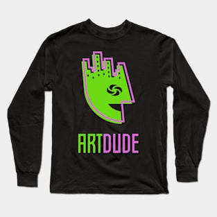 YourArtDude Logo In Lime And Pink Long Sleeve T-Shirt